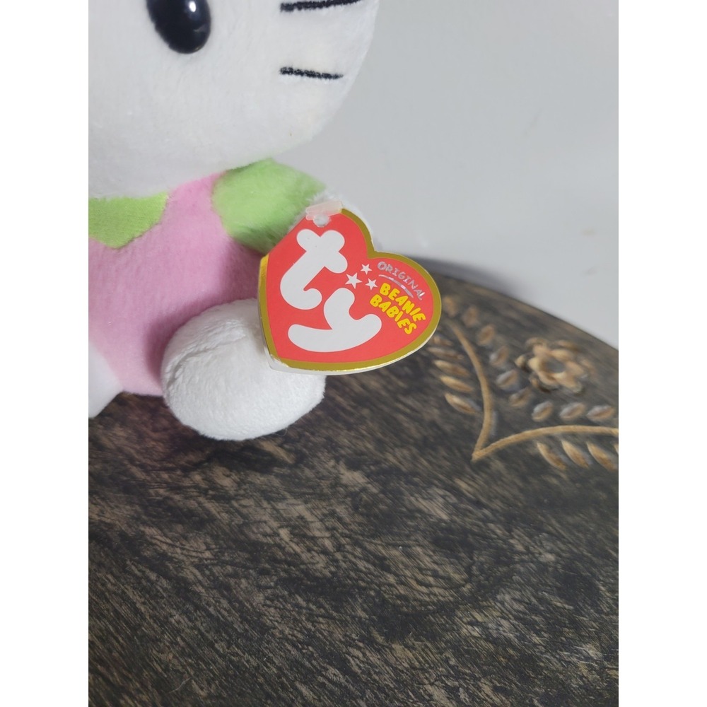 TY Sanrio Hello Kitty Rabbit Bunny Ears Plush 9" Easter Bunny Pink Green - Picture 4 of 5
